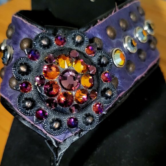 Leather Blinged out Sandals - Picture 2 of 5